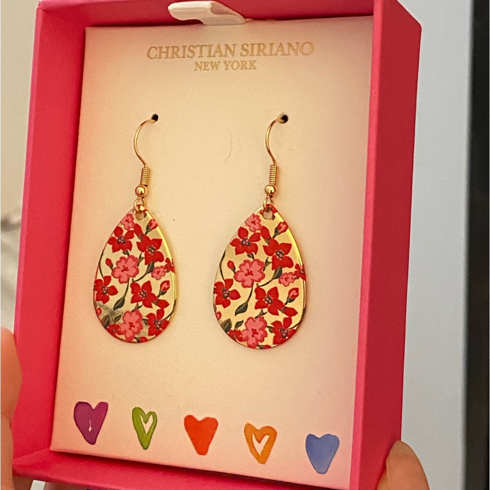 Chistian Siriano Gold Floral Earrings